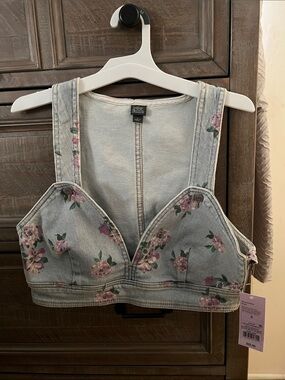 Wild fable Light Blue Floral Denim Bralette